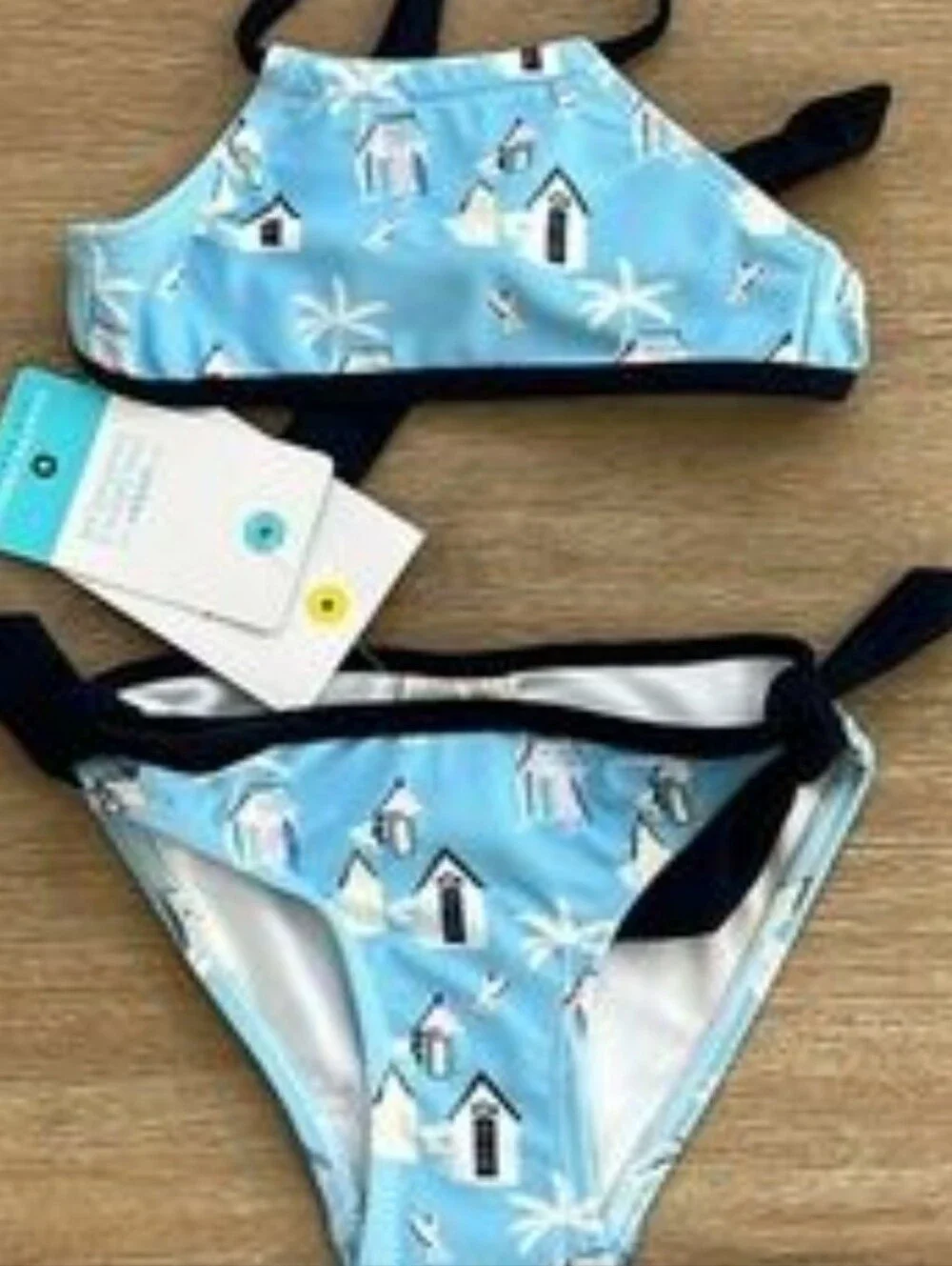 NWT Snapper Rock Girls Cabana Palm Halter Bikini style G15048